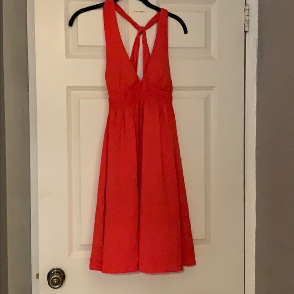 Orange summer mini dress